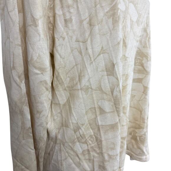 J Jill Silk Cotton Cashmere Blend Beige Ivory Floral Lightweight Sweater sz XL - Picture 3 of 16